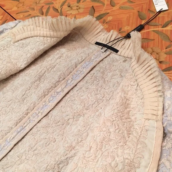 Elie Tahari Embroidered Reversible Lynn Cotton Forgetmenot blazer jacket Sz.XS - Picture 9 of 12